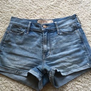 Hollister denim high rise shorts
